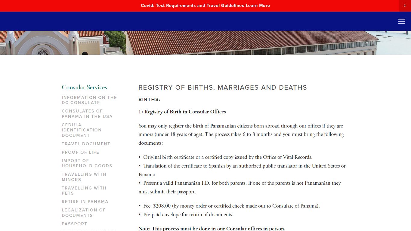 Registry of Births, Marriages and Deaths — EOP